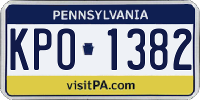 PA license plate KPO1382
