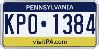 PA license plate KPO1384