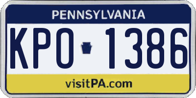 PA license plate KPO1386