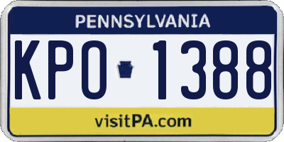 PA license plate KPO1388