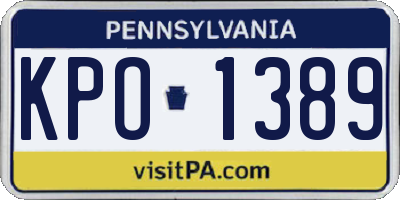 PA license plate KPO1389