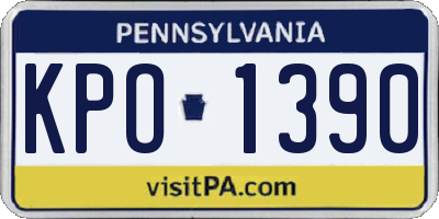 PA license plate KPO1390