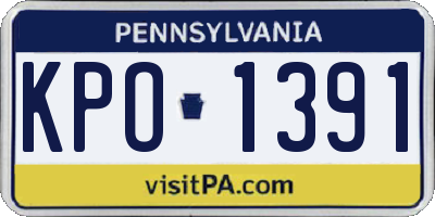 PA license plate KPO1391