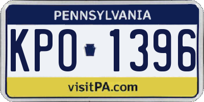 PA license plate KPO1396