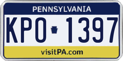 PA license plate KPO1397