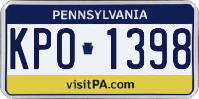 PA license plate KPO1398