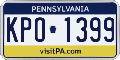 PA license plate KPO1399