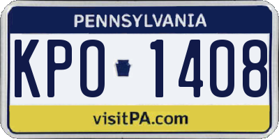 PA license plate KPO1408