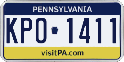 PA license plate KPO1411