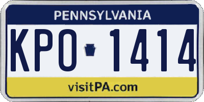 PA license plate KPO1414