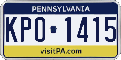 PA license plate KPO1415