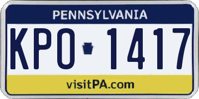 PA license plate KPO1417