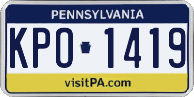 PA license plate KPO1419