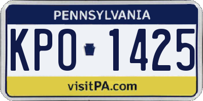 PA license plate KPO1425