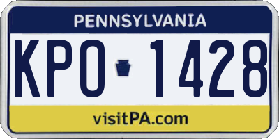 PA license plate KPO1428