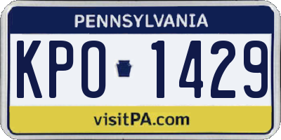 PA license plate KPO1429