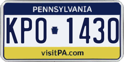 PA license plate KPO1430
