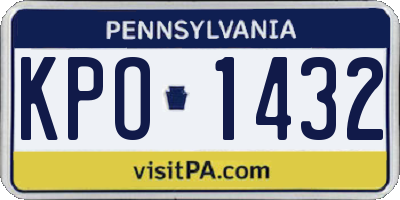 PA license plate KPO1432