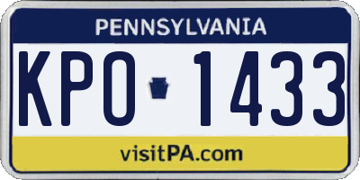 PA license plate KPO1433