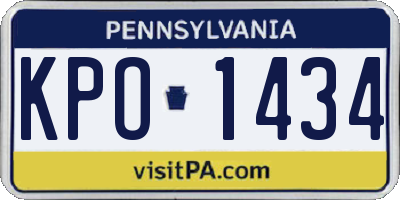 PA license plate KPO1434