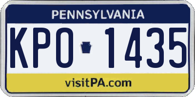 PA license plate KPO1435