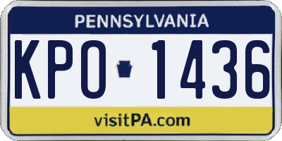 PA license plate KPO1436