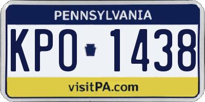PA license plate KPO1438