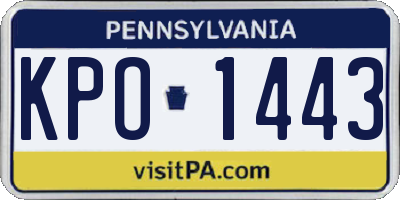 PA license plate KPO1443