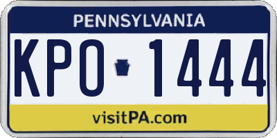 PA license plate KPO1444
