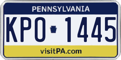 PA license plate KPO1445