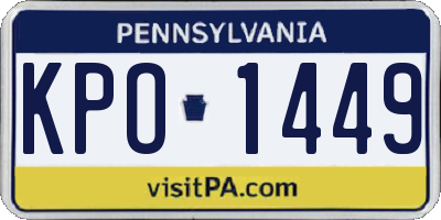 PA license plate KPO1449