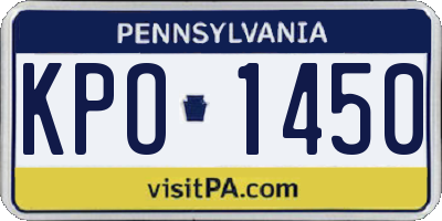 PA license plate KPO1450