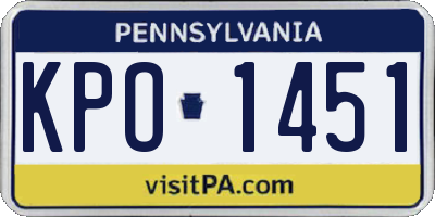 PA license plate KPO1451