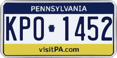 PA license plate KPO1452