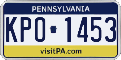 PA license plate KPO1453
