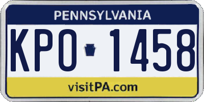 PA license plate KPO1458