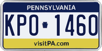 PA license plate KPO1460