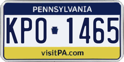 PA license plate KPO1465