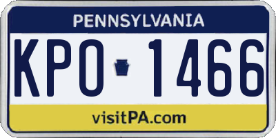 PA license plate KPO1466