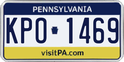 PA license plate KPO1469
