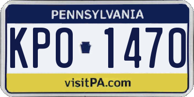PA license plate KPO1470