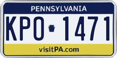 PA license plate KPO1471