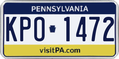 PA license plate KPO1472
