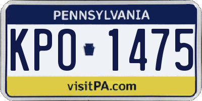 PA license plate KPO1475