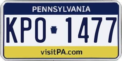 PA license plate KPO1477