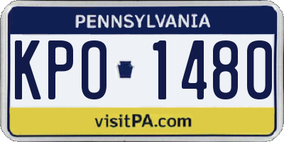 PA license plate KPO1480