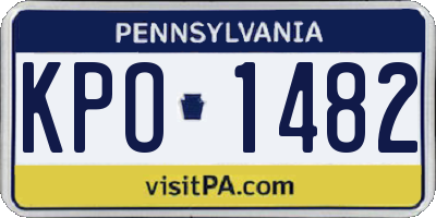 PA license plate KPO1482