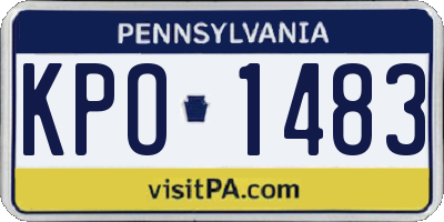 PA license plate KPO1483