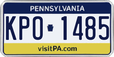 PA license plate KPO1485