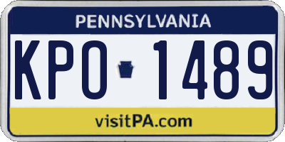 PA license plate KPO1489